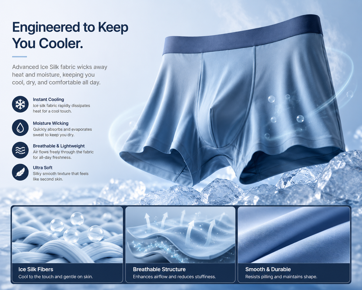 Men's Stretchable Ice Silk Underwear – Buy 1 Get 1 Free
