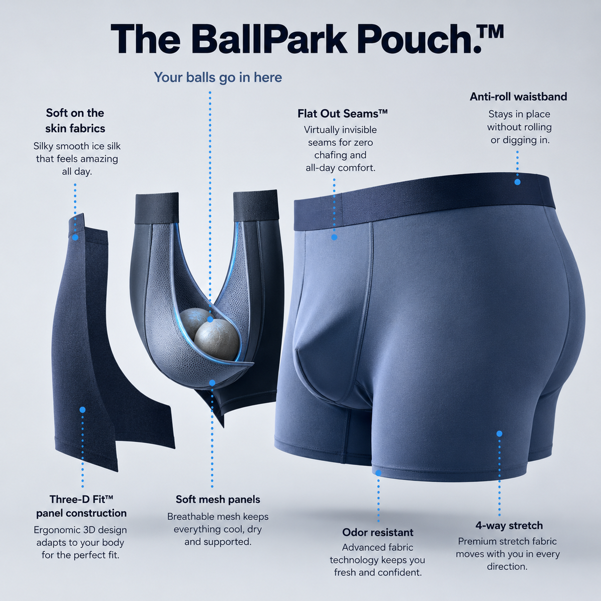 Men's Stretchable Ice Silk Underwear – Buy 1 Get 1 Free